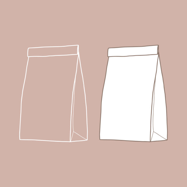 外卖纸袋孤立的背景。图片下载