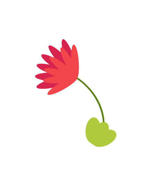 卡通场景与花在白色背景插图图片下载