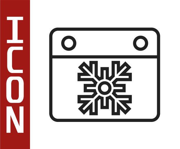 黑线日历图标孤立在白色上图片下载