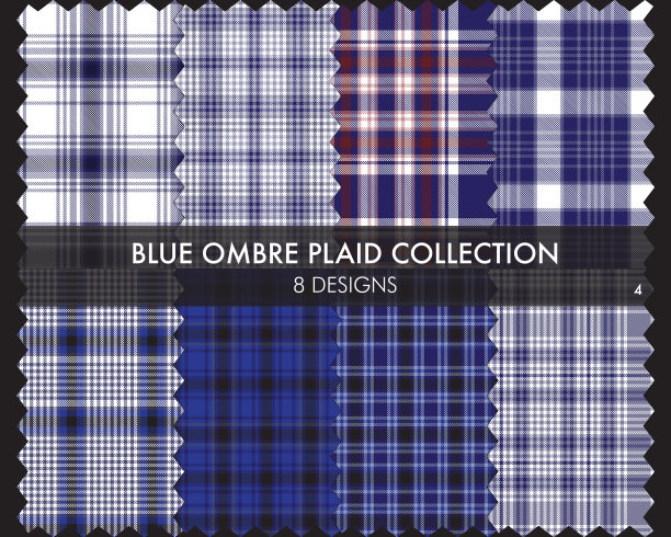 蓝色渐变格子纹理无缝图案图片下载