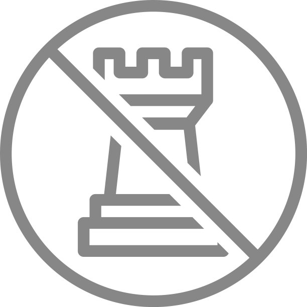 禁止标志与车象棋线图标板图片下载