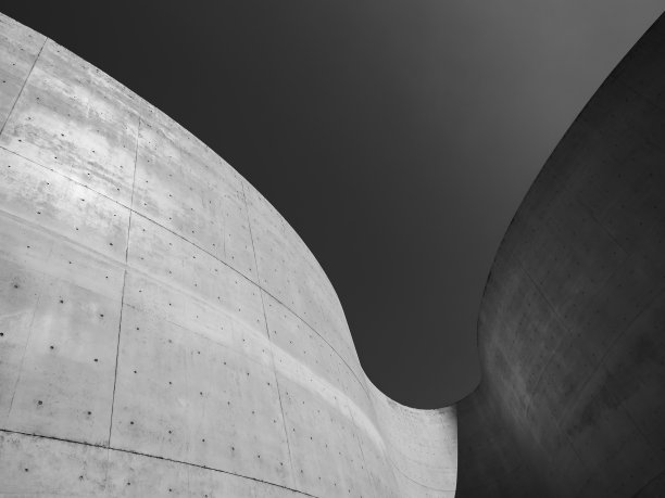 建筑细节水泥墙面曲线现代建筑空间图片下载