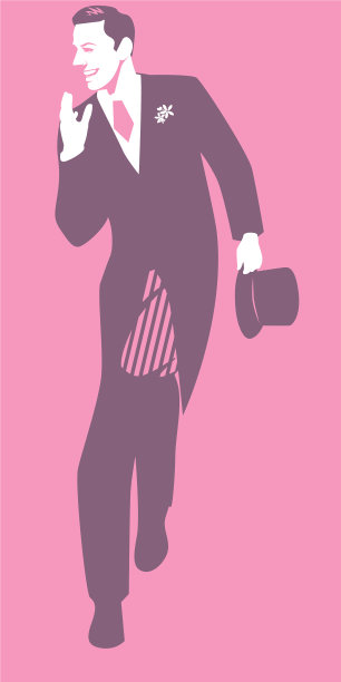 优雅的新郎穿着复古的婚纱图片下载