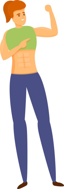 女孩健美图标卡通风格图片下载