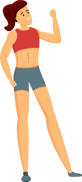 健美训练女人图标卡通风格图片下载