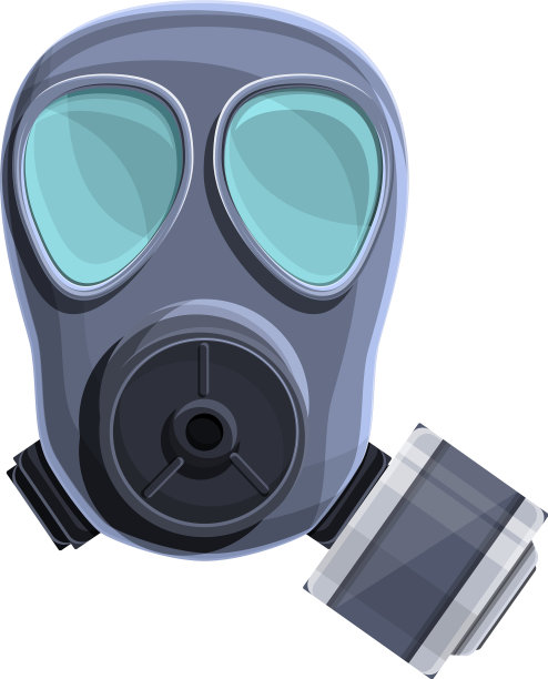 设备防毒面具卡通图标风格图片下载