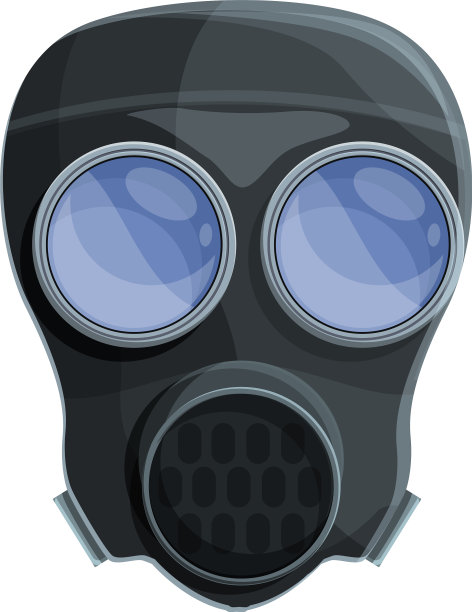 极端防毒面具图标卡通风格图片下载