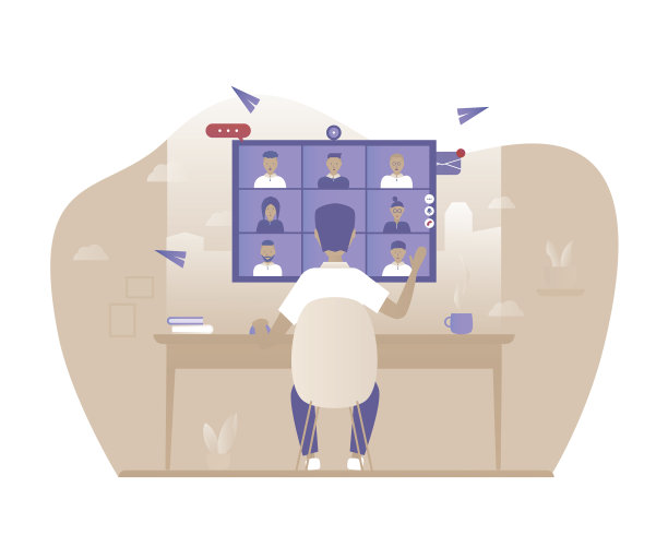 计算机在线会议和工作会议图片下载