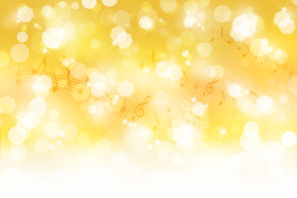 音乐的音符和闪闪发光的金色背景图片下载