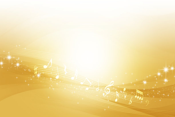 音乐的音符和闪闪发光的金色背景图片下载