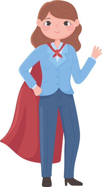 穿着正式工作服和斗篷的女超人图片下载