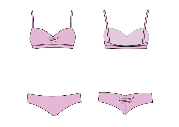 从内裤和胸罩粉红色的内衣样品套装图片下载