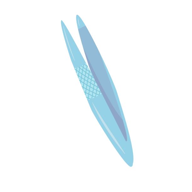 钢铁镊子。卡通风格的美甲工具。矢量插图孤立在白色背景。图片下载