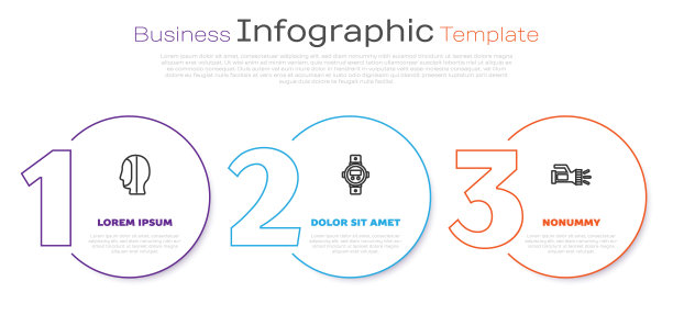 设线、潜水帽、手表、手电筒。业务信息模板。向量图片下载