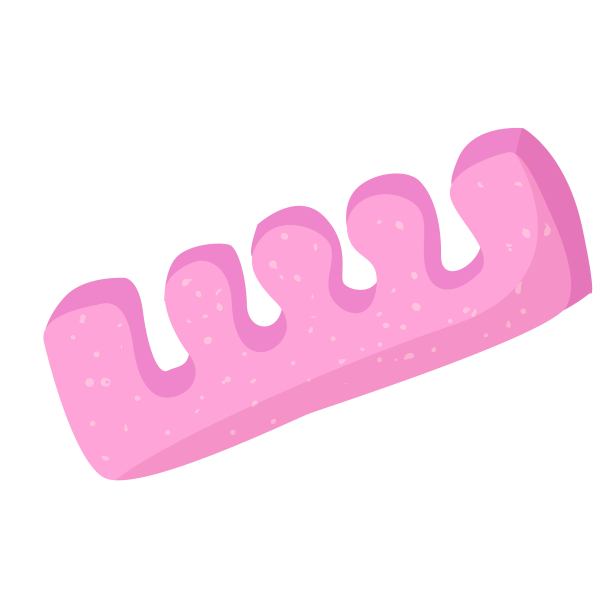 脚趾分隔器粉红色。卡通风格的美甲工具。矢量插图孤立在白色背景。图片下载