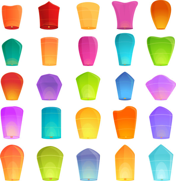 浮灯图标设置卡通风格图片下载