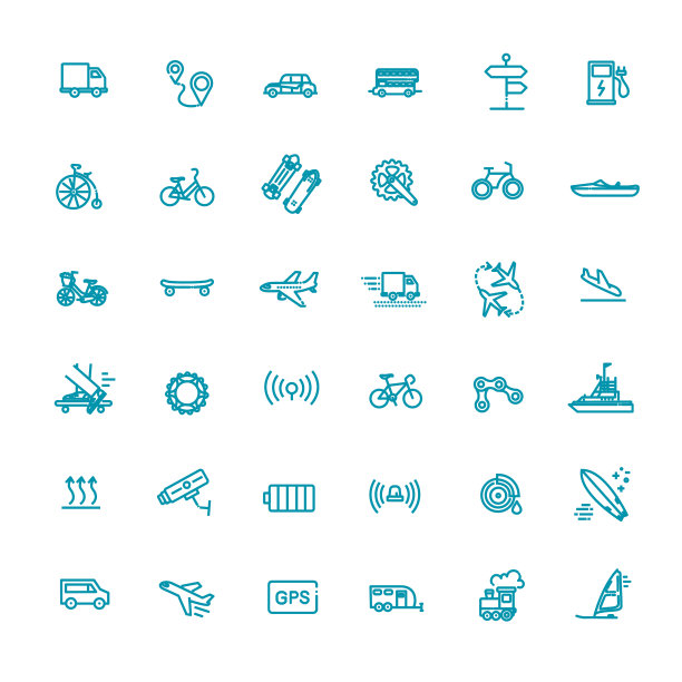 运输图标细线设计图片下载