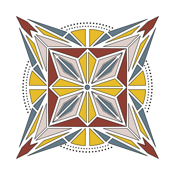 矢量颜色曼荼罗插图图片下载