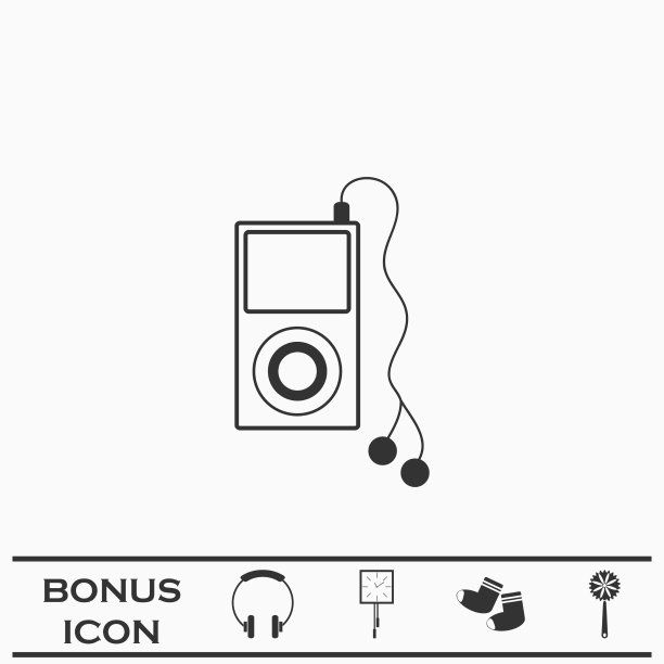 MP3播放器图标（扁平风格）图片下载