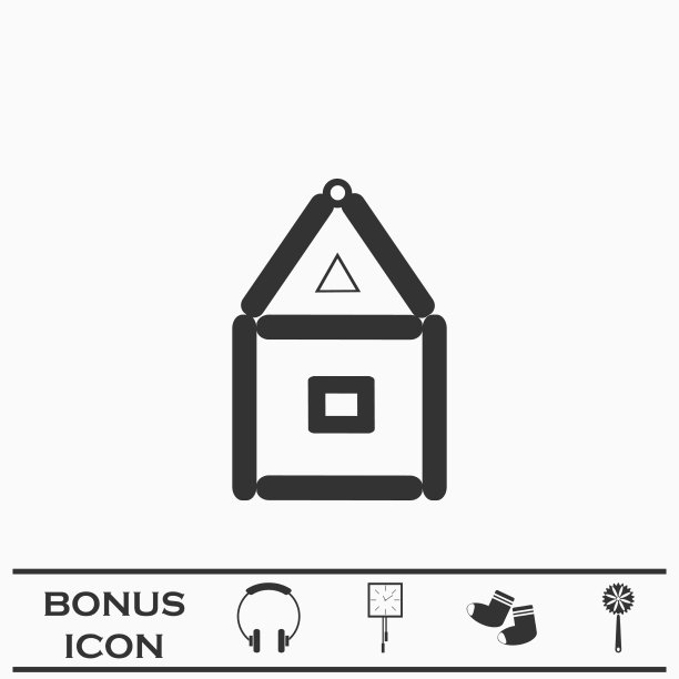 家庭纸卡片图标平坦图片下载