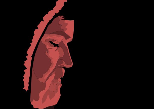 一个戴着兜帽的成年男性的侧面。图片下载