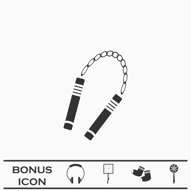 双节棍武器图标平坦图片下载