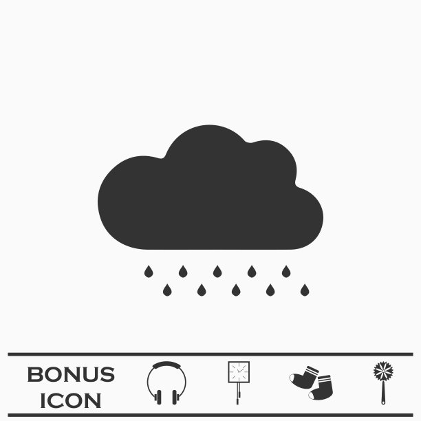 扁平风格雨天图标图片下载