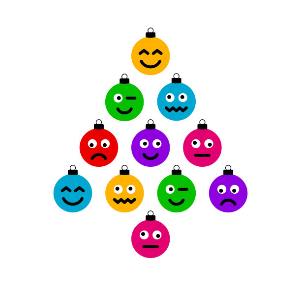 圣诞和新年问候扁平卡通贺卡图片下载