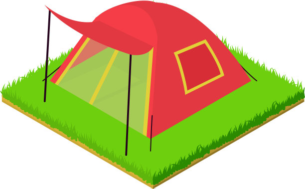 户外帐篷图标等距风格图片下载