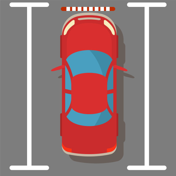 红色汽车图标等距风格图片下载