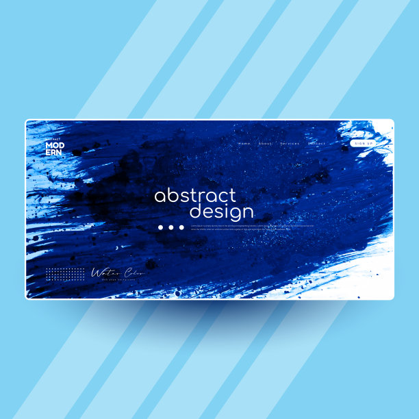 蓝色抽象水彩背景或纹理图片下载