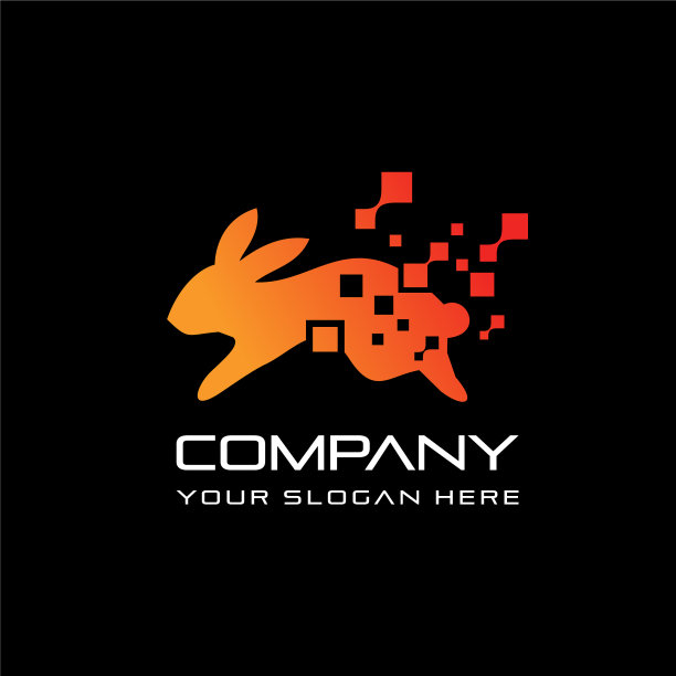 兔子像素标志模板设计创意图片下载