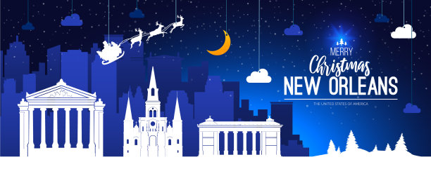 美国新奥尔良圣诞假期背景图片下载