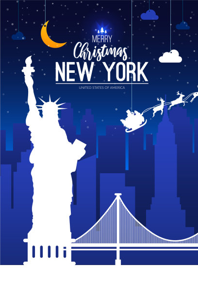 美国纽约圣诞节日背景图片下载