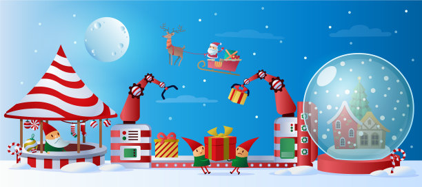 圣诞老人圣诞工厂图片下载