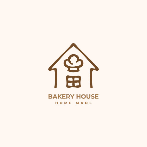 House baker with small chef hat标志设计图片下载