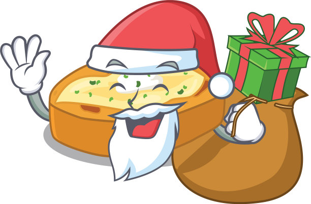 卡通设计的烤土豆圣诞老人配图片下载