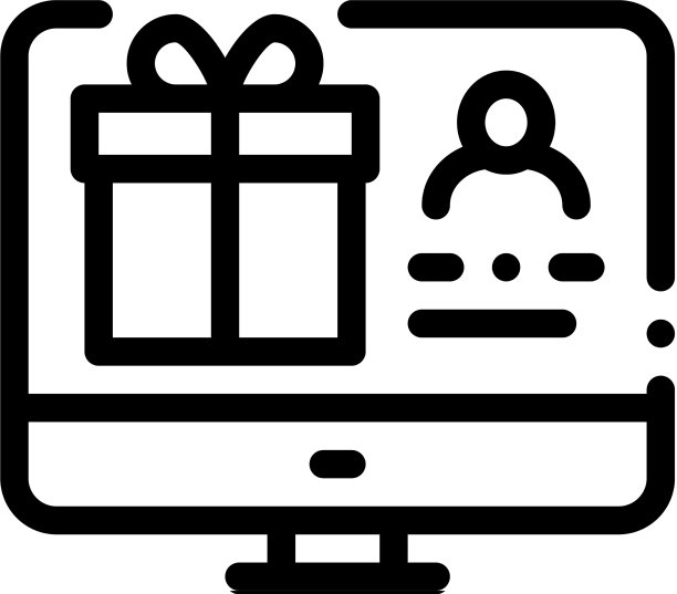 在线购物促销礼品黑色图标图片下载