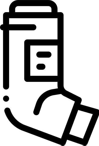 哮喘治疗工具黑色图标图片下载