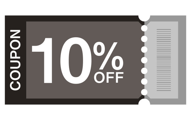 一张简单的九折购物优惠券图片下载