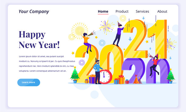 登陆页设计理念新年快乐图片下载