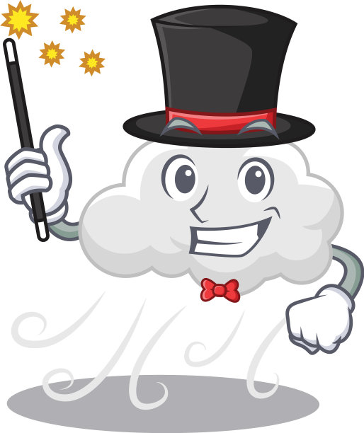 一个迷人的魔术师多云多风的卡通图片下载