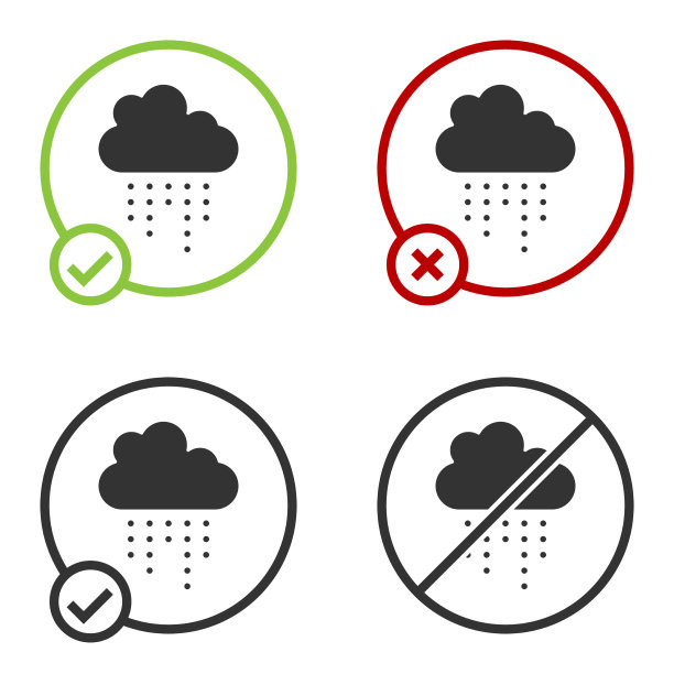 黑色的云与雨的图标孤立在白色图片下载