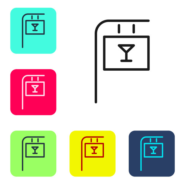 带有题字栏的黑线街道招牌图片下载