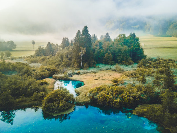 欧洲斯洛文尼亚克拉jnska gora泽伦奇自然保护区。泽伦茨自然保护区的美景图片下载