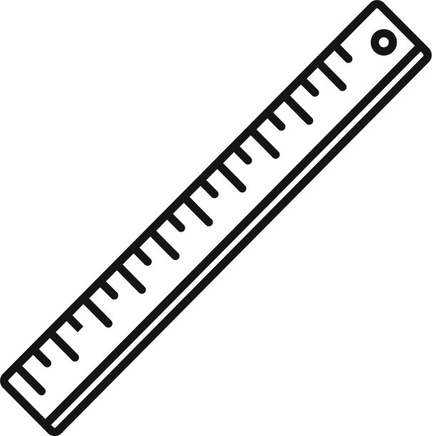 塑料标尺图标轮廓风格图片下载