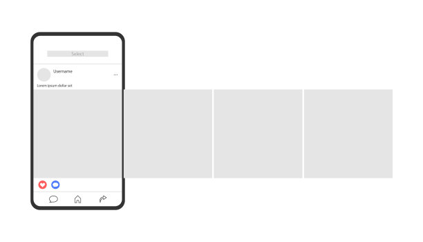 社交媒体移动应用程序页面模板旋转木马图片下载