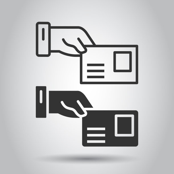 手与信封图标在扁平风格邮件信图片下载