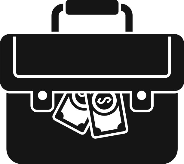 公文包贿金图标简约风格图片下载