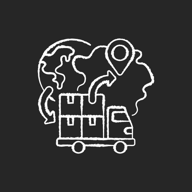 在黑色背景上导入粉笔白色图标图片下载